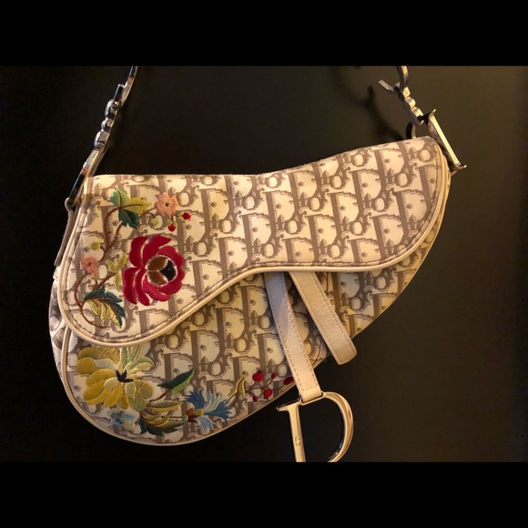 dior floral saddle bag